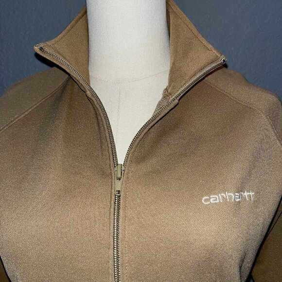 Vintage CARHARTT Full Zip Track Sweat Suit Jacket - Spellout - Brown - EUC -M - Picture 2 of 9